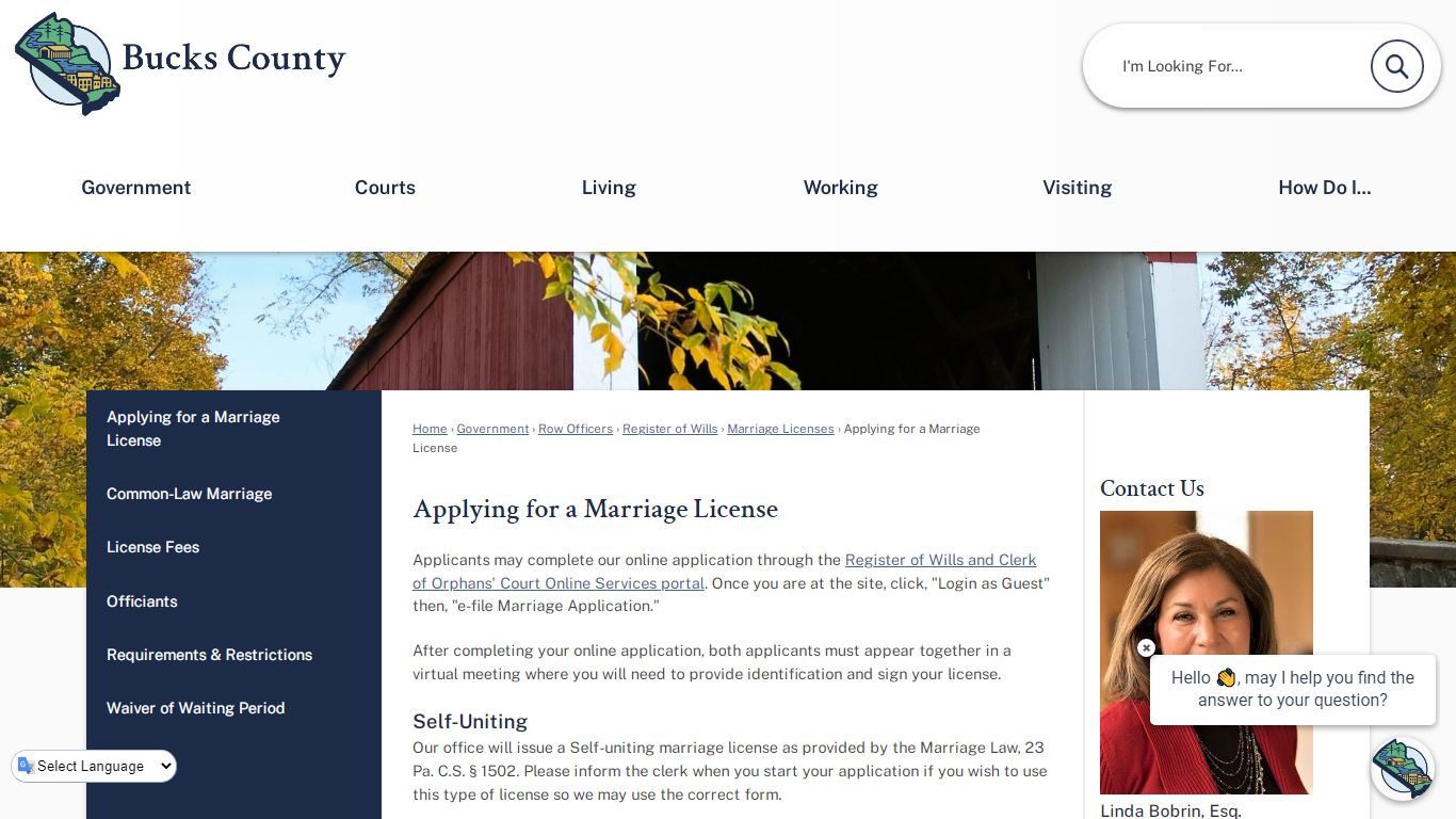 Applying for a Marriage License | Bucks County, PA