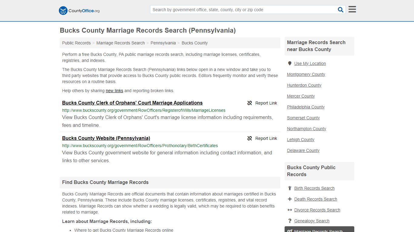 Marriage Records Search - Bucks County, PA (Marriage Licenses ...