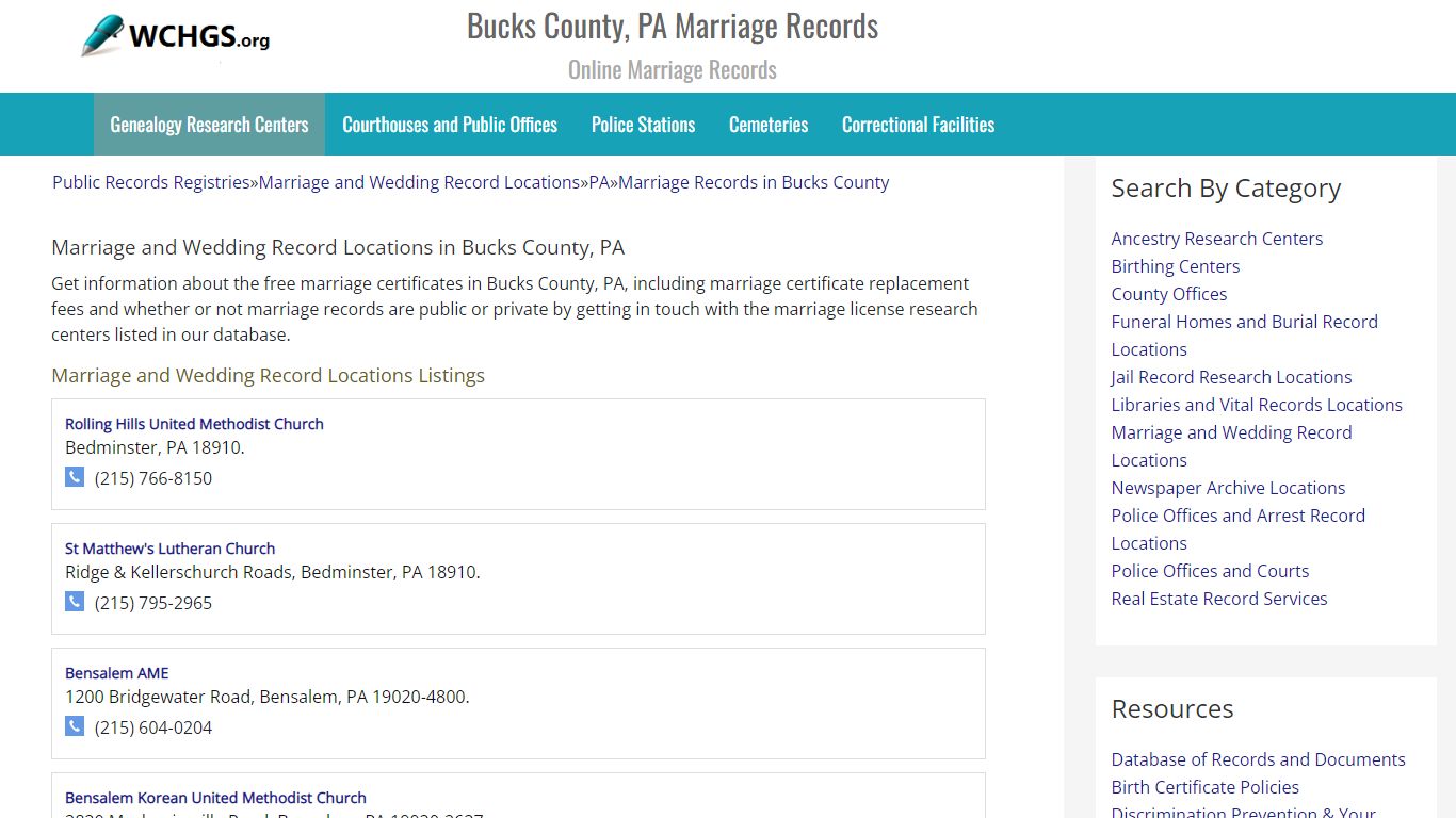 Bucks County, PA Marriage Records - Online Marriage Records